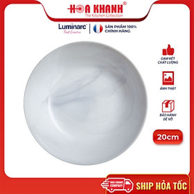 Đĩa sâu thủy tinh Luminarc Diwali Granit Marble 20cm kháng vỡ, chịu nhiệt - Bộ 3 cái - P9835