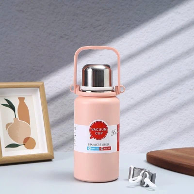 Bình Giữ Nhiệt Cup Inox 316 Nắp Kèm Cốc Có Tấm Lọc Trà, Tay Cầm Tiện Lợi - giao mầu ngẫu nhiên