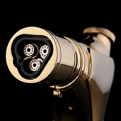 Vỏ Hột Quẹt Bật Lửa Jobon ZB-613 Khò Để Bàn 3 Tia Thiết Kế Độc Lạ Lửa Khò Mạnh Mẽ - Dùng Gas Cao Cấp