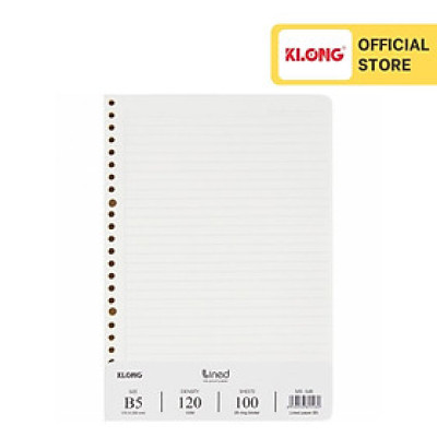 Ruột sổ còng kẻ ngang KLONG B5 120/76 - 100 tờ (200 trang); MS: 548