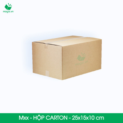 Hộp 25x15x10 cm - Combo 100 thùng hộp carton đóng hàng - tùy chọn chất lượng