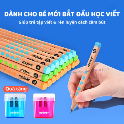 Bút Chì 2B 4B 6B Mideer cho bé tập viết cạnh tam giác Thick Triangular Pencils