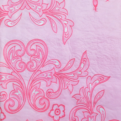 (Tặng 1 lót phần ăn 30x45 cm) Khăn Trải Bàn PAULEE 856B tròn 150cm  Hoa văn hồng, không thấm nước