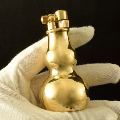 Vỏ Hột Quẹt Bật Lửa Xăng Đá Đồng Z63 Thiết Kế Đẹp Độc Lạ Hình Hồ Lô Màu Vàng Trơn - Dùng Xăng Bấc Đá Cao Cấp