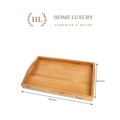 KHAY TRÀ GỖ TRE CAO CẤP CÓ TAY CẦM | KHAY TAY CẦU