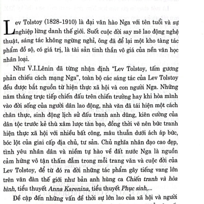 Đại văn hào Lev Tolstoy và nghệ thuật tiểu thuyết