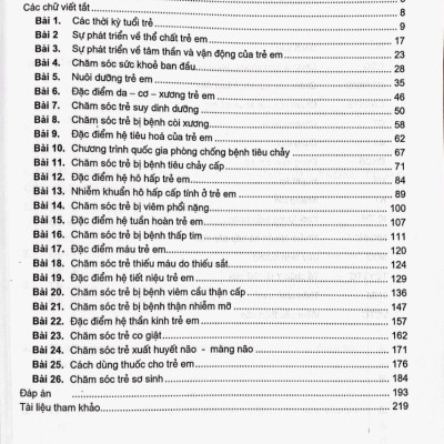 Câu hỏi tự lượng giá điều dưỡng nhi khoa (dùng cho đào tạo cao đẳng điều dưỡng)