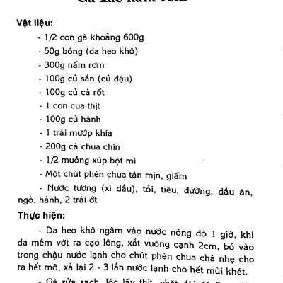 Các Món Ăn Thông Dụng