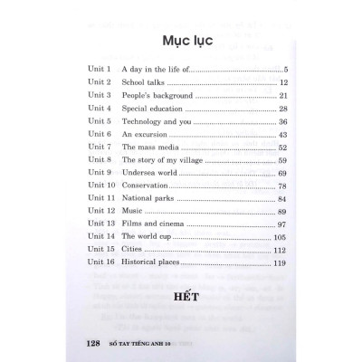 Sổ tay Tiếng Anh Lớp 10