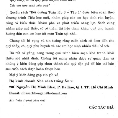Sách tham khảo- Bồi Dưỡng Toán Lớp 3 - Tập 1 (Bám Sát SGK Kết Nối)_HA