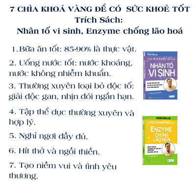 Combo sách: Nhân tố vi sinh (TB) + Enzyme chống lão hoá (TB), tặng sách Sống mạnh mẽ