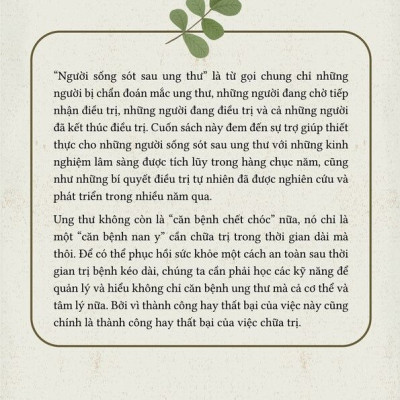 Sách - Cuộc Sống Sau Ung Thư