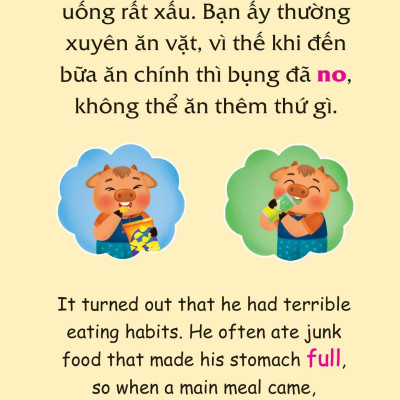 Sách Truyện Tranh Song Ngữ Việt Anh Cho Bé - Ăn Đúng Cách Uống Đúng Mực