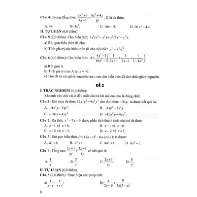 Sách - Bộ Đề Kiểm Tra Toán Lớp 8 - Bám Sát SGK Chân Trời Sáng Tạo - Hồng Ân