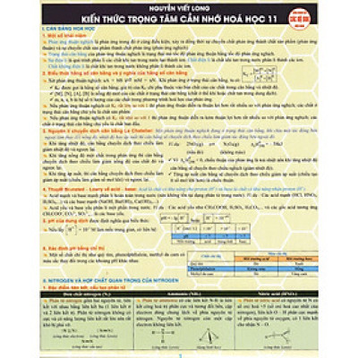 Kiến Thức Trọng Tâm Cần Nhớ Hóa Học 11 (Dùng Chung Cho Các Bộ SGK Hiện Hành) - HA