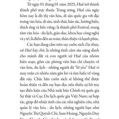 Dạ thưa xứ Huế bây chừ - bản in 2025