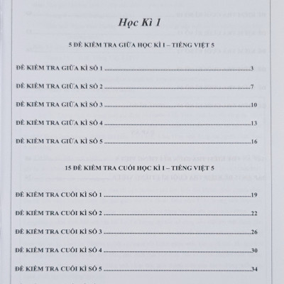 Sách - Đề kiểm tra Tiếng Việt 5 học kì I