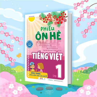 Sách - Phiếu Ôn Hè Toán + Tiếng Việt + Tiếng Anh Lớp 1 - Combo 3 Cuốn - Megabook