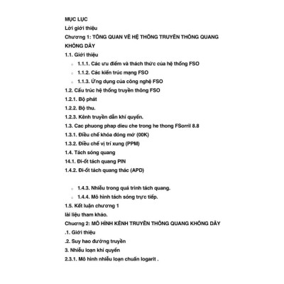 Sách Nguyên lý và Hiệu năng Hệ thống truyền thông quang không dây