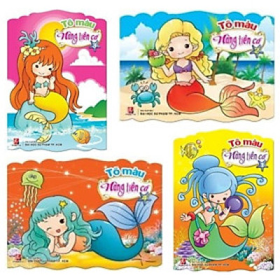 Bộ 4 cuốn Tô Màu Nàng Tiên Cá