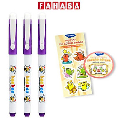 Vỉ 3 Bút Lông Kim 0.3 mm - Thiên Long FL-04/LUCK - Mực Tím - Quét QR Xem Khuyến Mãi (Mẫu Bao Bì Giao Ngẫu Nhiên)