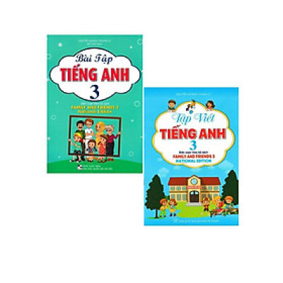 Sách - Bài Tập Tiếng Anh + Tập Viết Tiếng Anh Lớp 3 - Bộ Sách Family And Friends 3 National Edition - Combo 2 Cuốn - Hồng Ân