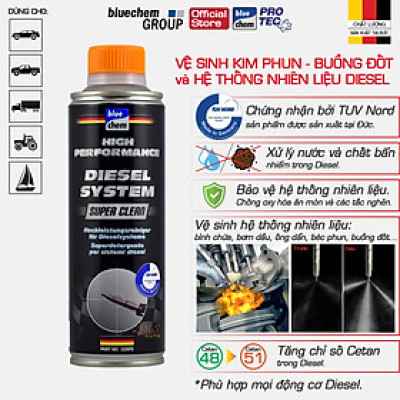 Dung dịch Bluechem Làm sạch Hệ thống nhiên liệu - Kim phun Động cơ Diesel hiện đại 350ml