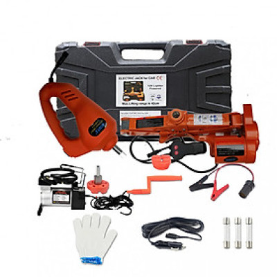 Trọn Bộ Sản Phẩm Đa Dụng Dành Cho Ô Tô Kích Gầm + Súng Bắn Ốc + Bơm Mini ROGTZ TY42SP Electric Jack Dùng Nguồn Tẩu 12V Hàng Chính Hãng