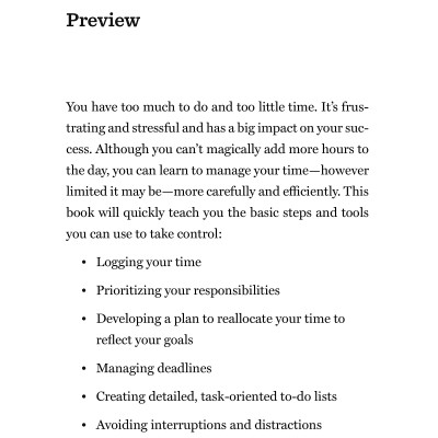 Harvard Business Review 20 Minute Manager Series Managing Time