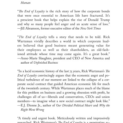 The End Of Loyalty: The Rise And Fall Of Good Jobs In America