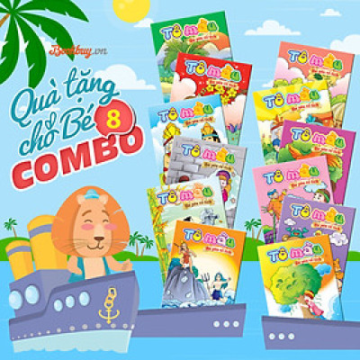 Combo Quà Tặng Cho Bé 8 (Bộ 12 Cuốn Tô Màu Bé Yêu Cổ Tích) 
