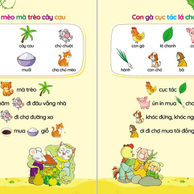 Sách - Tuyển tập Thơ - Truyện - Đồng dao - Câu đố cho bé từ 0-6 tuổi (sách có kèm file nghe) giúp trẻ tập nói tập đọc