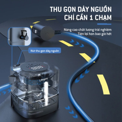 Máy bơm lốp ô tô thông minh Lifepero BOXER-616 Hàng chính hãng