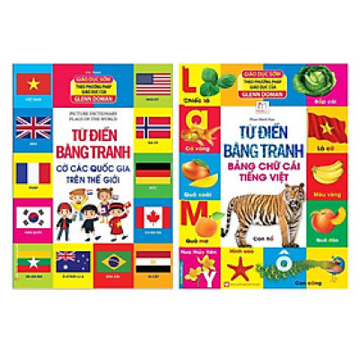 Sách - Combo Từ điển bằng tranh - Bảng chữ cái Tiếng Việt +Cờ Các Quốc Gia Trên Thế Giới (bìa cứng)
