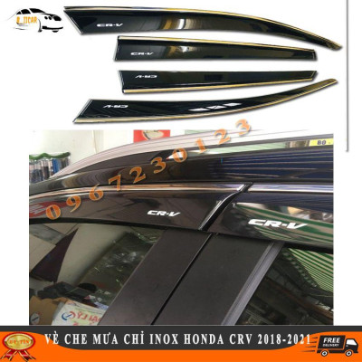 Vè Che Mưa Chỉ Inox Cao Cấp Honda CRV 2018-2021 Bóng Loáng