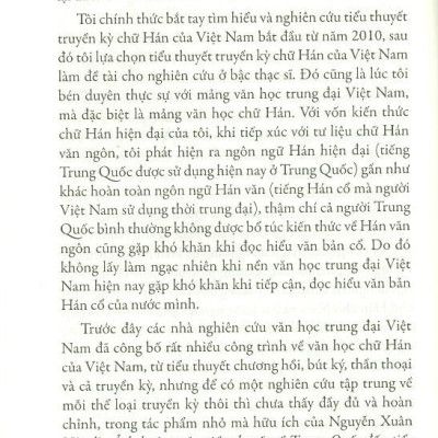 Văn Học Trung Đại Việt Nam Nhìn Từ Thể Loại Tiểu Thuyết Truyền Kỳ Chữ Hán