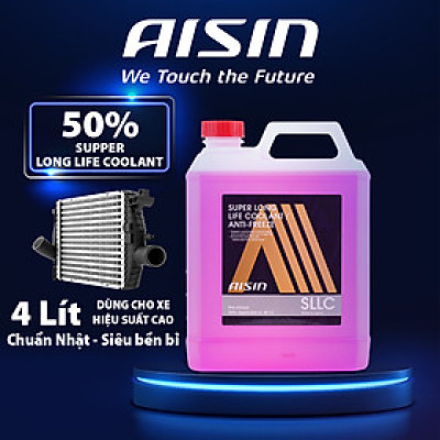 Nước Làm Mát Động Cơ Màu Hồng AISIN Super Long Life Coolant 50% 4 Lít SCPM50A4LPK - Nhập Khẩu Chính Hãng