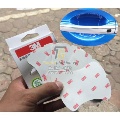 Bộ ốp tay nắm cửa xe Mazda 3 2015-2019 vân Carbon - Tặng miếng dán trong suốt chống xước hõm cửa