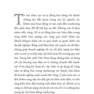 Sách - Ứng Dụng AI Và Tự Động Hóa Trong Marketing