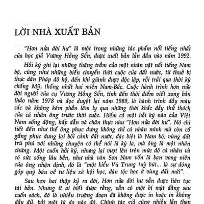 Sách - Vương Hồng Sển - Hơn Nửa Đời Hư - Bìa Cứng