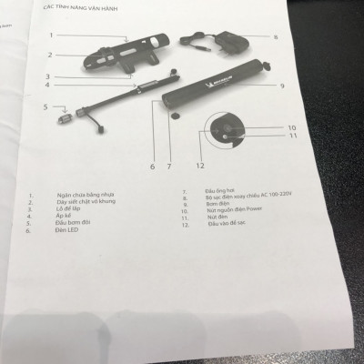 Máy bơm lốp xe đạp, xe máy, mô tô siêu tốc MICHELIN 12320 dùng pin