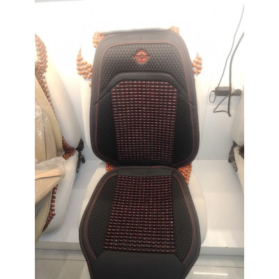 01 cái áo ghế ô tô chất liệu da cao cấp phủ 1 ghế trước, có đan hạt gỗ chống nóng, massage lưng