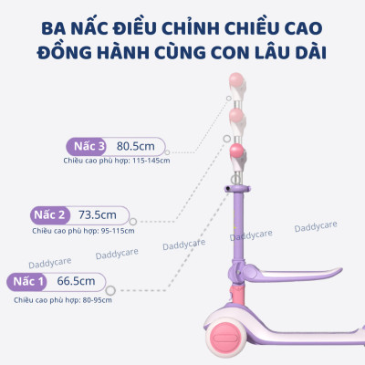 Xe Scooter Mideer, xe trượt cao cấp gấp gọn có ghế ngồi cho bé