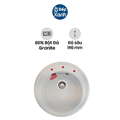 Chậu Rửa Chén Carysil ROA1 - 80% Bột Đá Granite Tự Nhiên - Hàng Chính Hãng