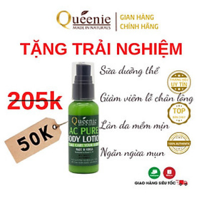 Sữa dưỡng thể Queenie trải nghiệm dưỡng da mịn màng, căng bóng 50ml - Mỹ Phẩm Hàn Quốc