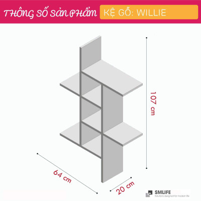 Kệ gỗ trang trí trưng bày hiện đại SMLIFE Willie