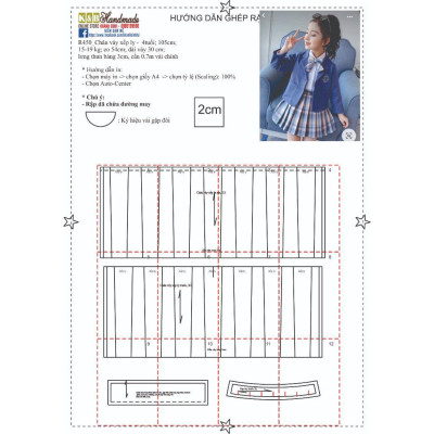 Rập giấy may set vest bé mã R450 (BẢN VẼ)