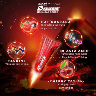 DMAXX thức uống bổ sung vitamin năng lượng không đường DAMODE 61 gói màu đỏ mỗi gói 2,2gr