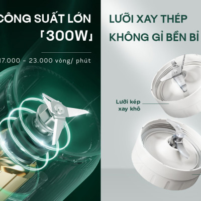Máy Xay Sinh Tố Đa Năng BEAR BL-B10V2 Gồm 3 Cối Dung Tích 1.2 Lít Công Suất 300 W - Hàng Chính Hãng
