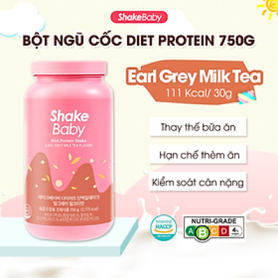 [CHÍNH HÃNG] Bột Ngũ Cốc Ăn Kiêng Thay Thế Bữa Ăn SHAKE BABY Diet Formular Protein Vị Trà Sữa Bá Tước Hỗ Trợ Giảm Cân 750g